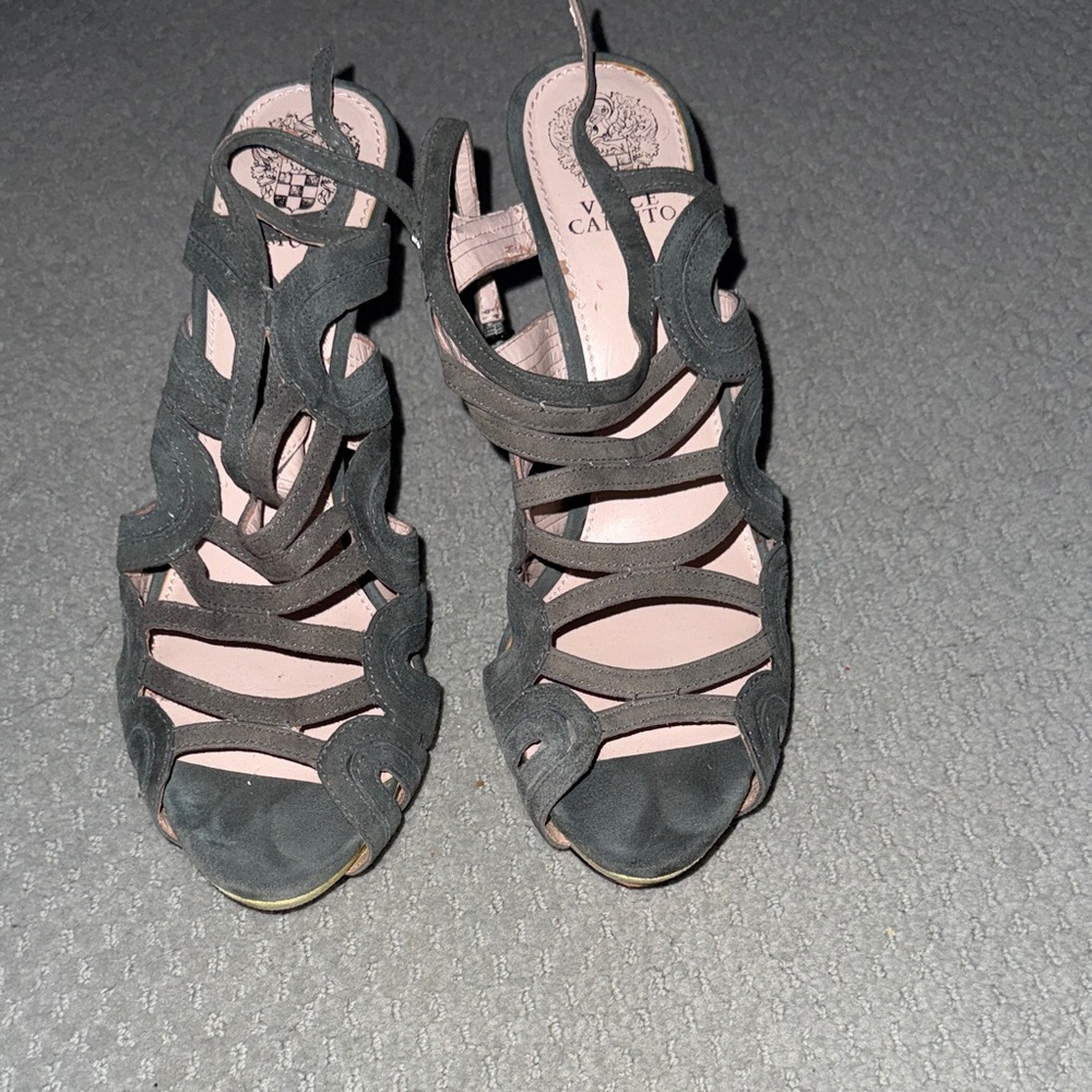 Vince Camuto Gray Strappy Heels